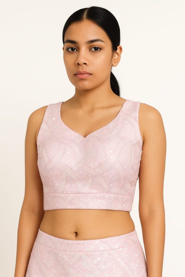 Blush Pink Sequence Blouse